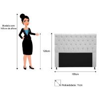 Cabeceira Estofada Cristal 195cm King Size Branco