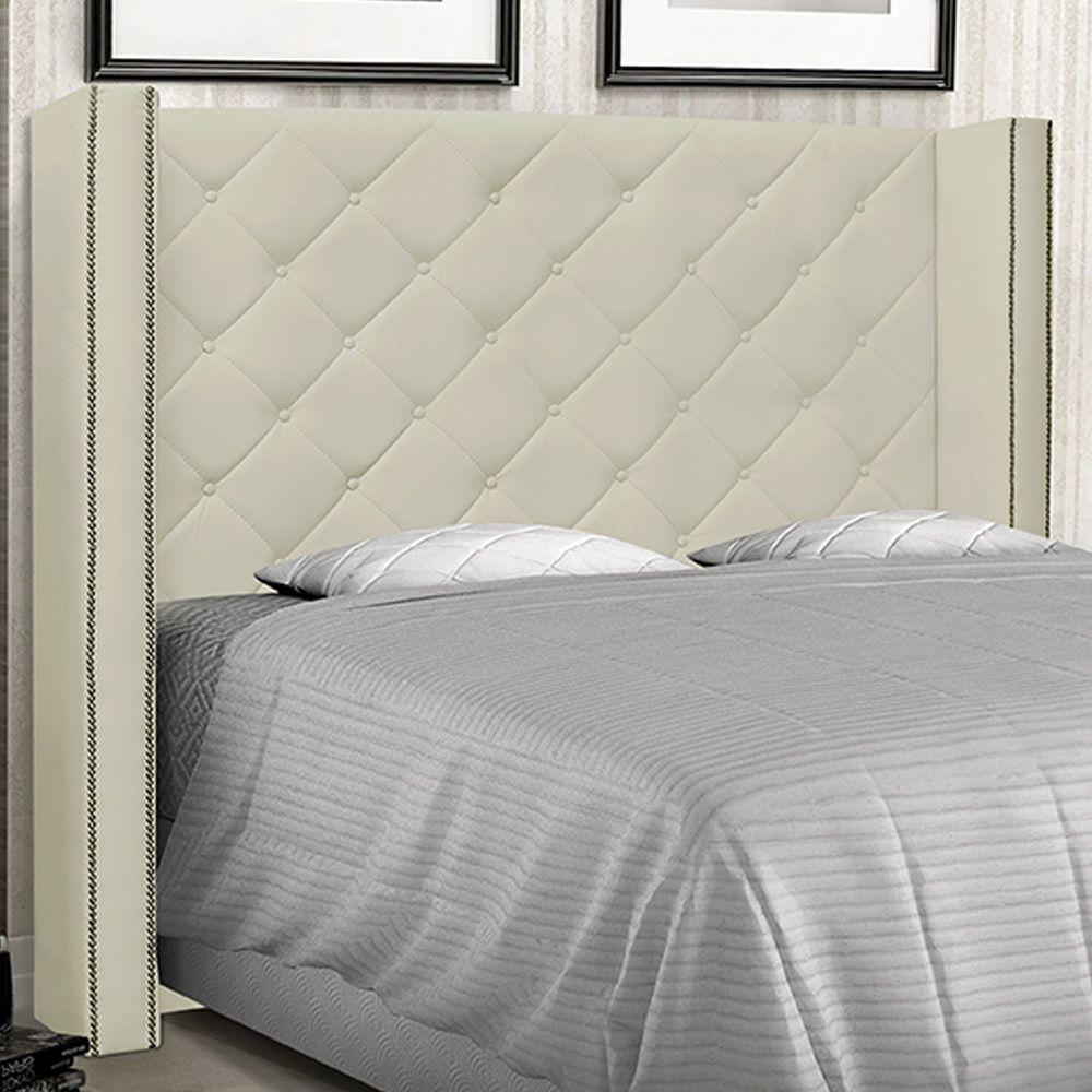 Cabeceira King Size 2,19m Loewe Pu Marfim - Gran Belo - 2