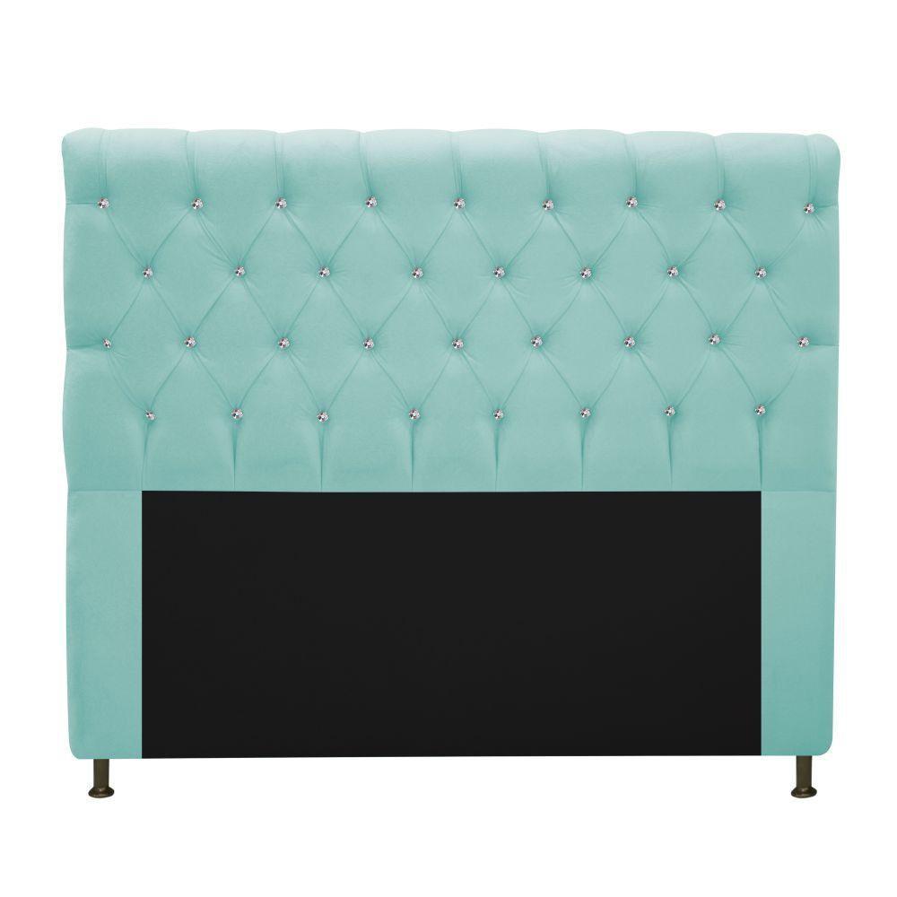 Cabeceira Estofada Cristal 195cm King Size Azul Tiffany - 2