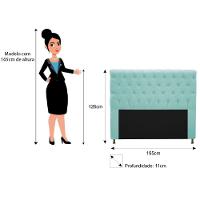 Cabeceira Estofada Cristal 195cm King Size Azul Tiffany - 5