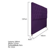 Cabeceira Sofia 160cm Queen Size Suede Roxo - 10