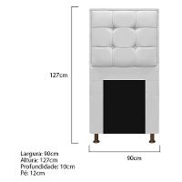 Kit Cabeceira e Calçadeira Copenhague 90cm Solteiro Branco
