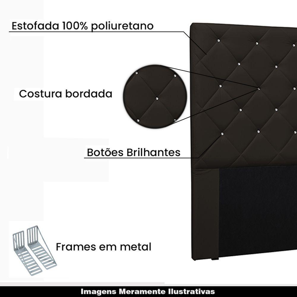 Cabeceira Casal 1,40m Tàzio Pu Marrom - Gran Belo - 4