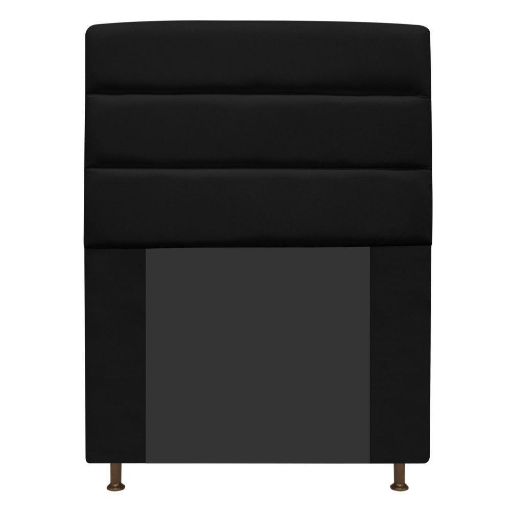 Cabeceira Estofada Turim 90cm Solteiro Suede Preto Adj Decor - 6