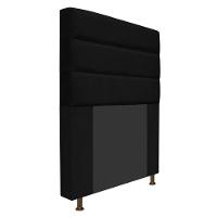 Cabeceira Estofada Turim 90cm Solteiro Suede Preto Adj Decor