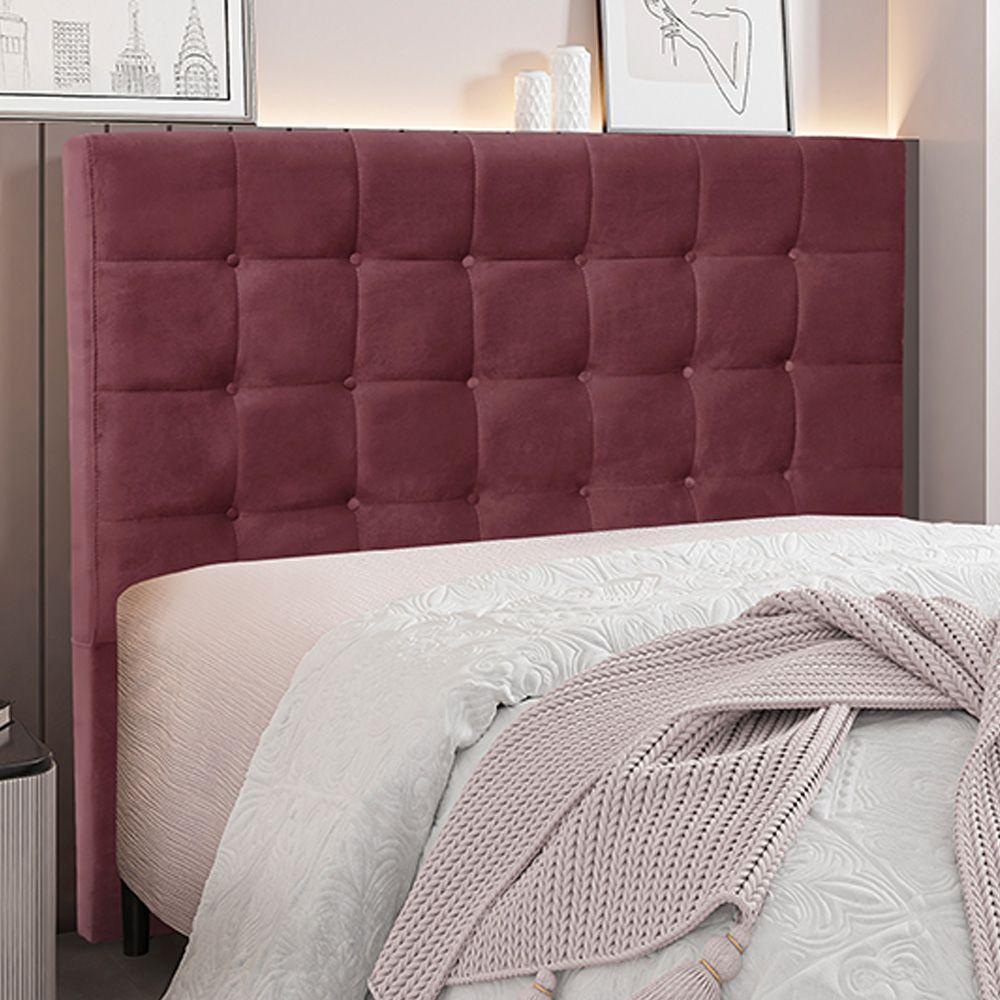 Cabeceira King Size 1,95m Tropea Veludo Vinho Gran Belo - 2