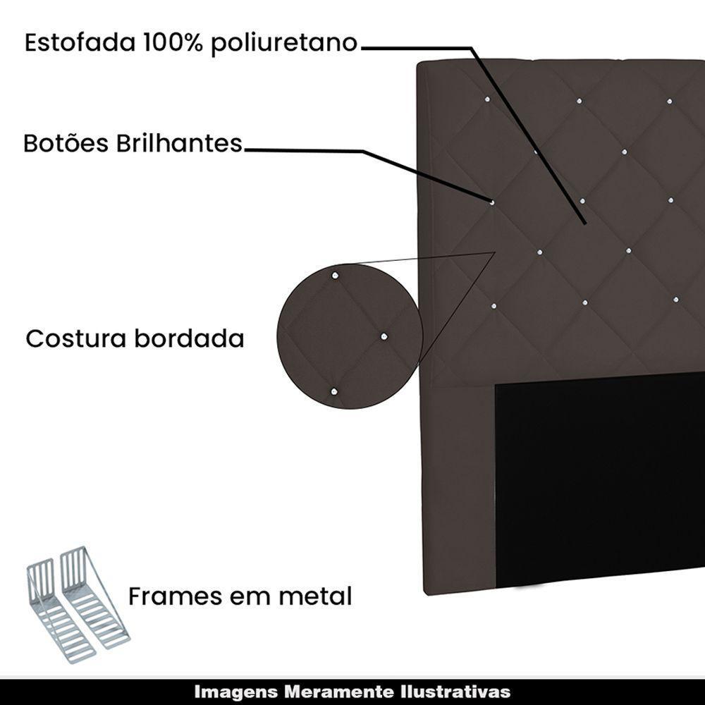 Cabeceira Casal 1,40m Tàzio Suede Café - Gran Belo - 4