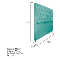 Cabeceira Sofia 140 Cm Casal Suede Azul Tiffany - 7