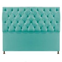 Cabeceira Sofia 140 Cm Casal Suede Azul Tiffany - 9
