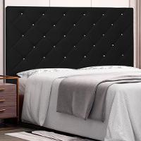 Cabeceira Decorativa Casal 1,40m Tàzio Pu Preto - Gran Belo - 2