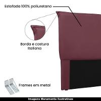 Cabeceira King Size 1,95m Trento Veludo Vinho Gran Belo - 3