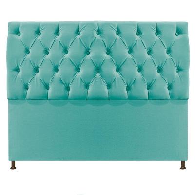 Cabeceira Sofia 160cm Queen Size Suede Azul Tiffany