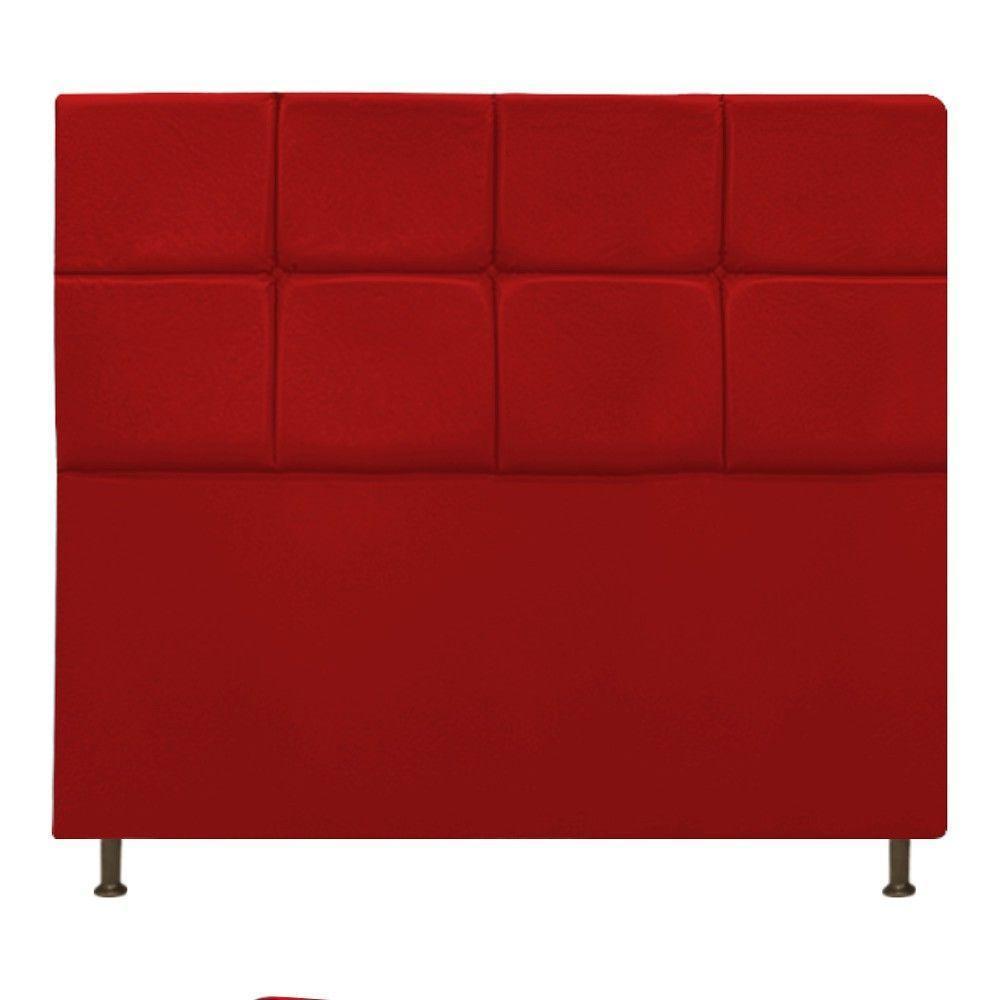 Cabeceira Estofada Damares 160 Cm Queen Size Com Botonê Suede Vermelho - 2