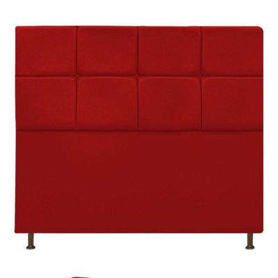 Cabeceira Estofada Damares 160 Cm Queen Size Com Botonê Suede Vermelho