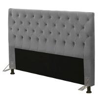 Cabeceira Cristal 1,95 Cm Cama Box King Size Suede Cinza - 3