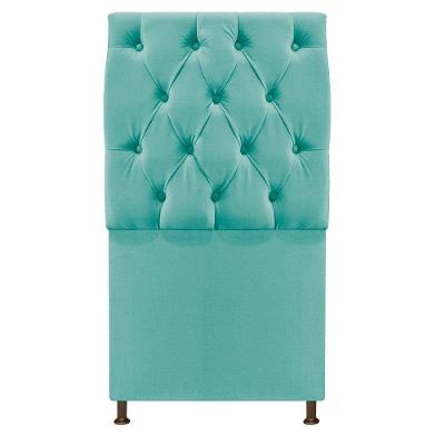 Cabeceira Sofia 90cm Solteiro Suede Azul Tiffany