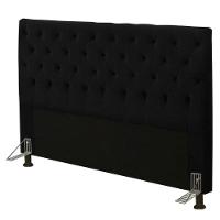 Cabeceira Cristal 1,95 Cm Cama Box King Size Suede Preto - 1