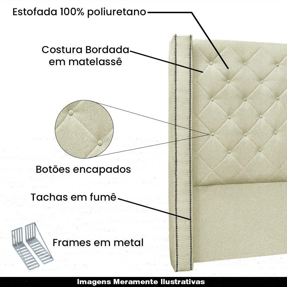 Cabeceira King Size 2,19m Loewe Linho Natural - Gran Belo - 3