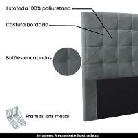 Cabeceira King Size 1,95m Tropea Veludo Cinza Gran Belo