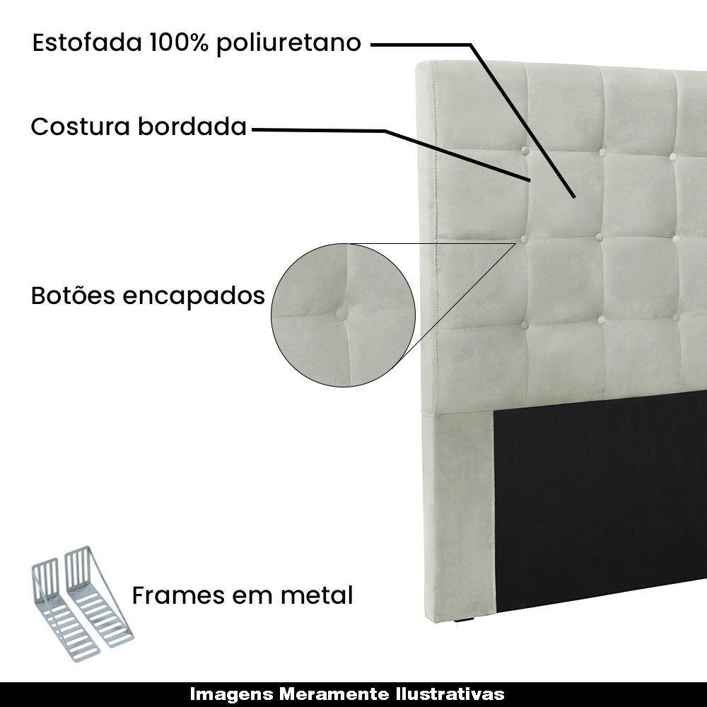 Cabeceira King Size 1,95m Tropea Veludo Prata Gran Belo - 4