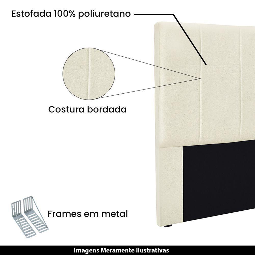 Cabeceira Queen Size Casal 1,60m Erza Linho Natural-Gran B - 4