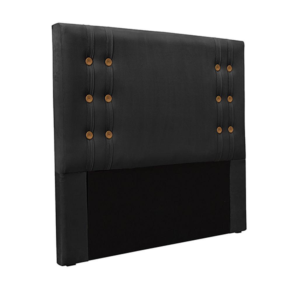 Cabeceira King Size 1,95m Kors Veludo Preto Gran Belo - 1