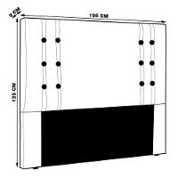 Cabeceira King Size 1,95m Kors Veludo Preto Gran Belo - 5