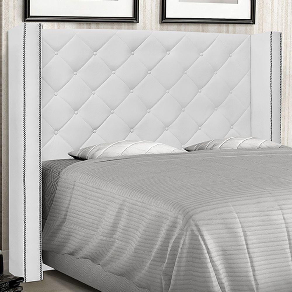 Cabeceira King Size 2,19m Loewe Pu Branco - Gran Belo - 2