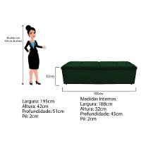 Kit Cabeceira e Calçadeira Munique 195cm King Size Suede Verde - 3