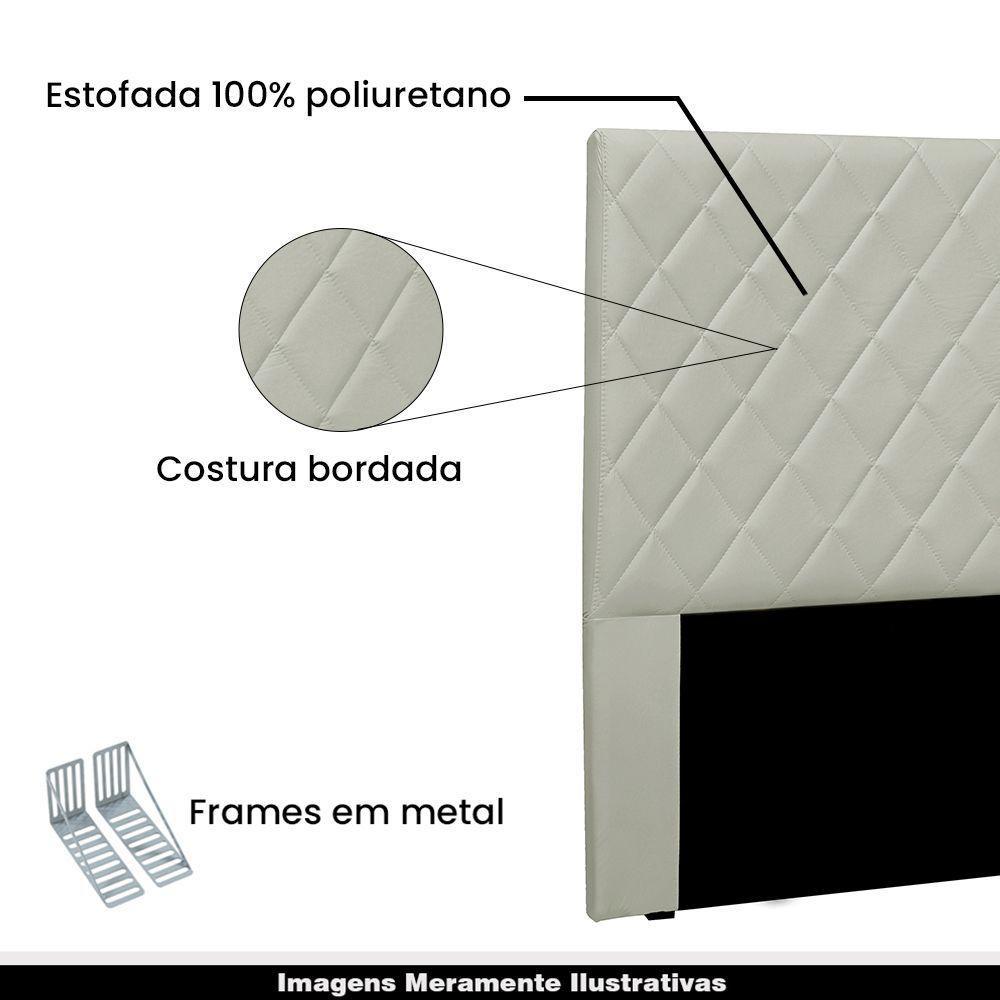 Cabeceira Casal 1,40m Tàzio Veludo Prata Gran Belo - 4