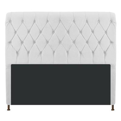 Cabeceira Estofada Cristal 195cm King Size Branco