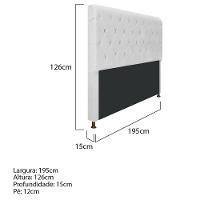 Cabeceira Estofada Cristal 195cm King Size Branco - 2