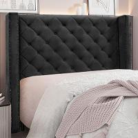 Cabeceira Queen Size 1,84m Loewe Veludo Preto - Gran Belo - 2