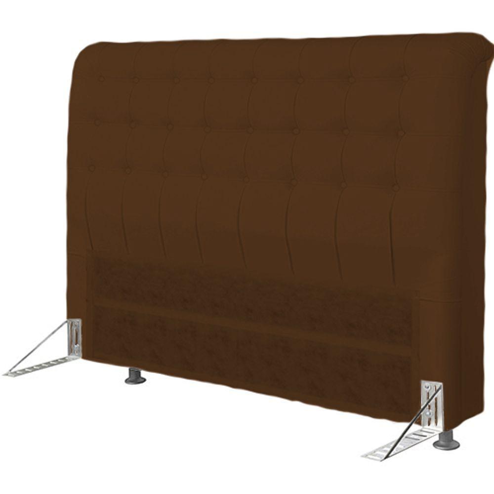 Cabeceira Dama 1,60 Cm Para Cama Box Queen Suede Marrom - 1