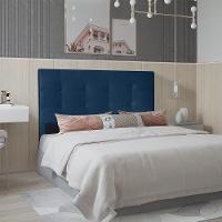 Cabeceira Berlim 90 Cm Cama Box Solteiro Suede Azul Marinho