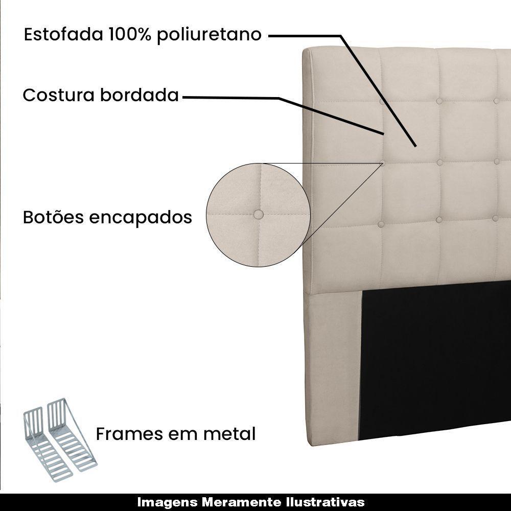 Cabeceira King Size 1,95m Tropea Suede Bege - Gran Belo - 3