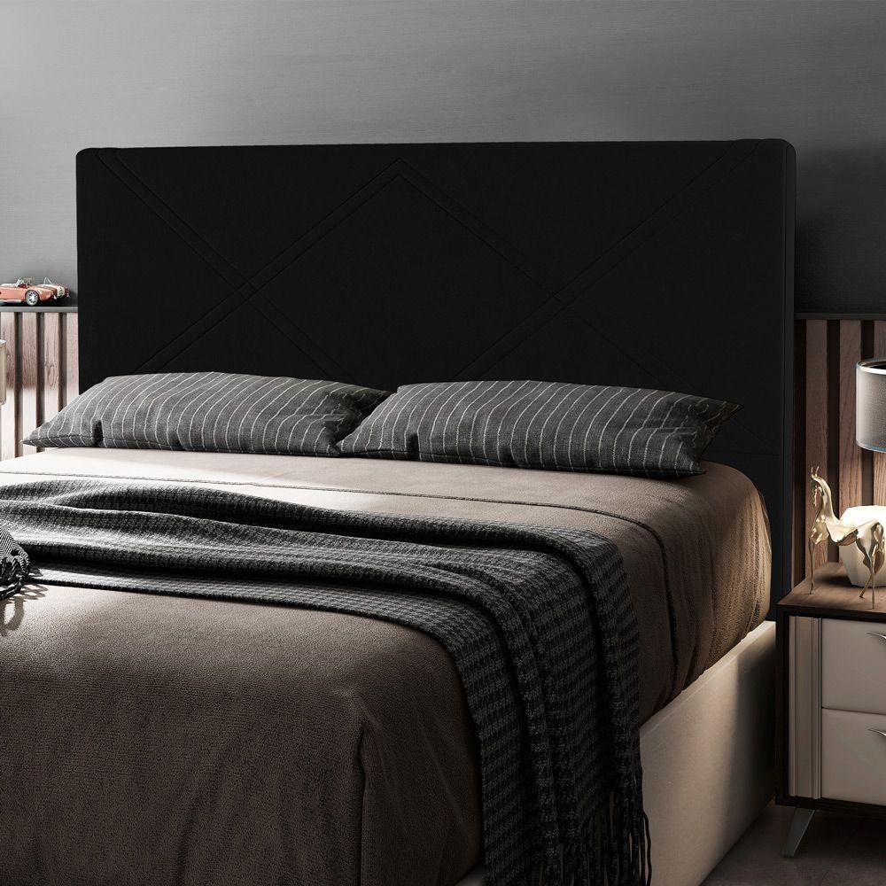 Cabeceira Cama Box Casal Cairo 140cm Corano Preto - Abmaza - 2