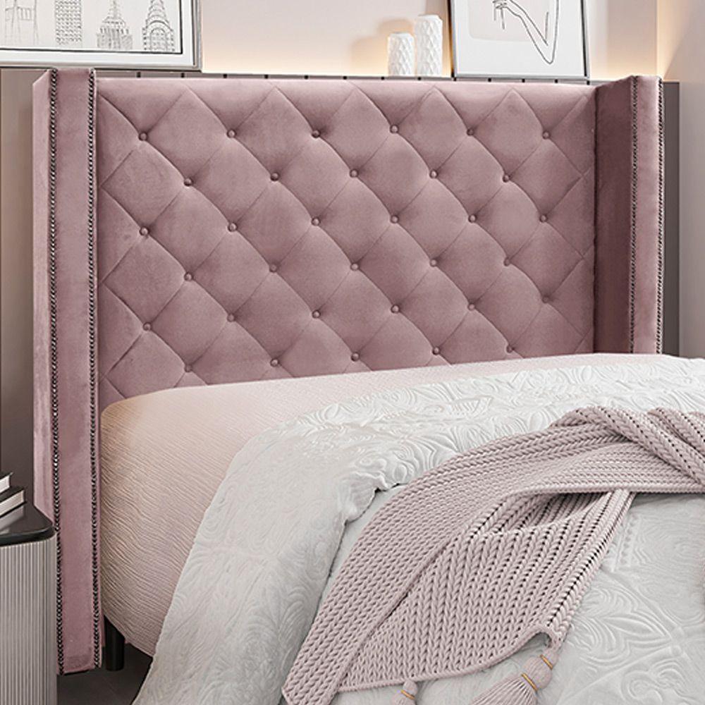 Cabeceira King Size 2,19m Loewe Veludo Lilás - Gran Belo - 3