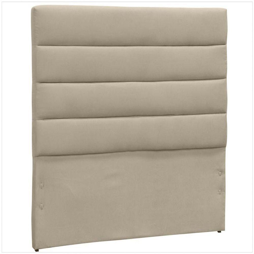 Cabeceira Solteiro Greta 90 Cm D´monegatto Suede Liso Bege - 1