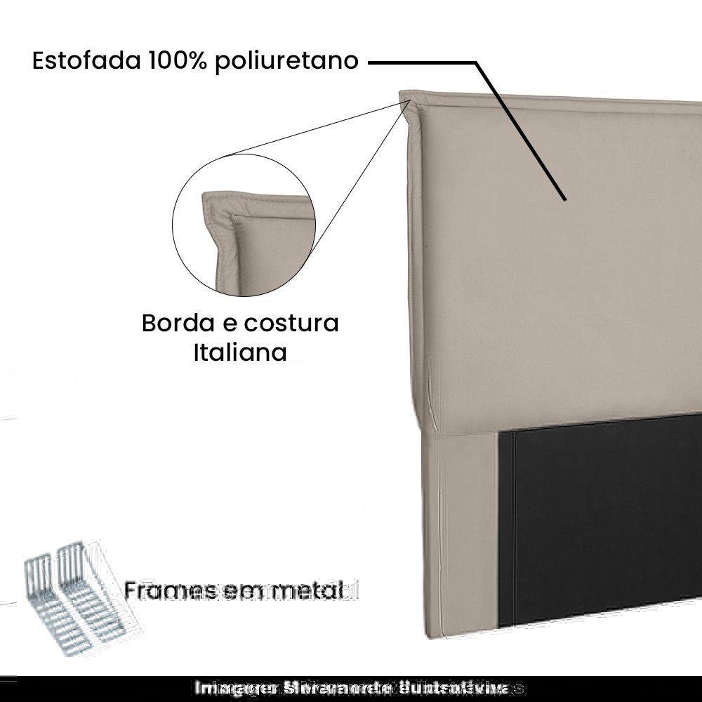 Cabeceira Queen Size 1,60m Trento Suede Bege - Gran Belo - 4