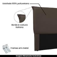Cabeceira Casal 1,40m Trento Veludo Marrom Gran Belo