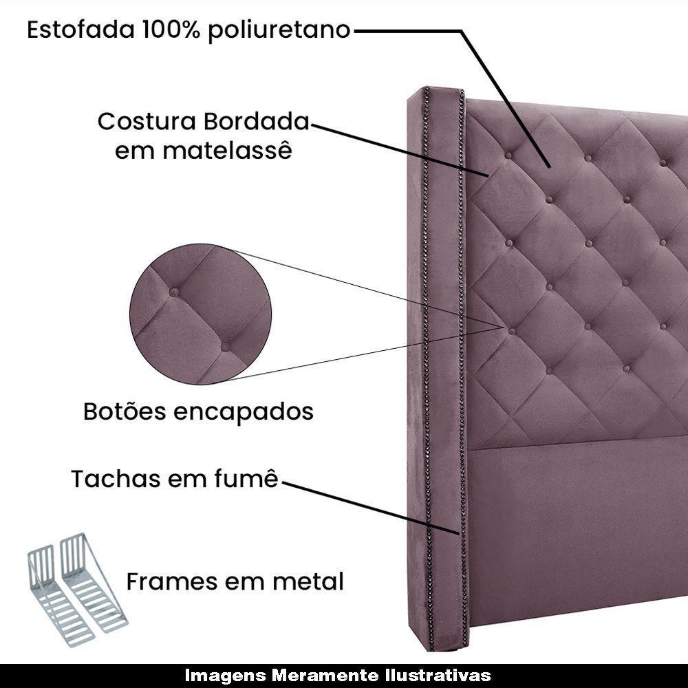 Cabeceira King Size 2,19m Loewe Veludo Uva - Gran Belo - 4