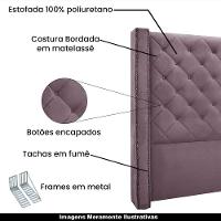 Cabeceira King Size 2,19m Loewe Veludo Uva - Gran Belo