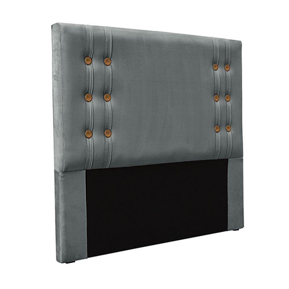 Cabeceira King Size 1,95m Kors Veludo Cinza Gran Belo - 1