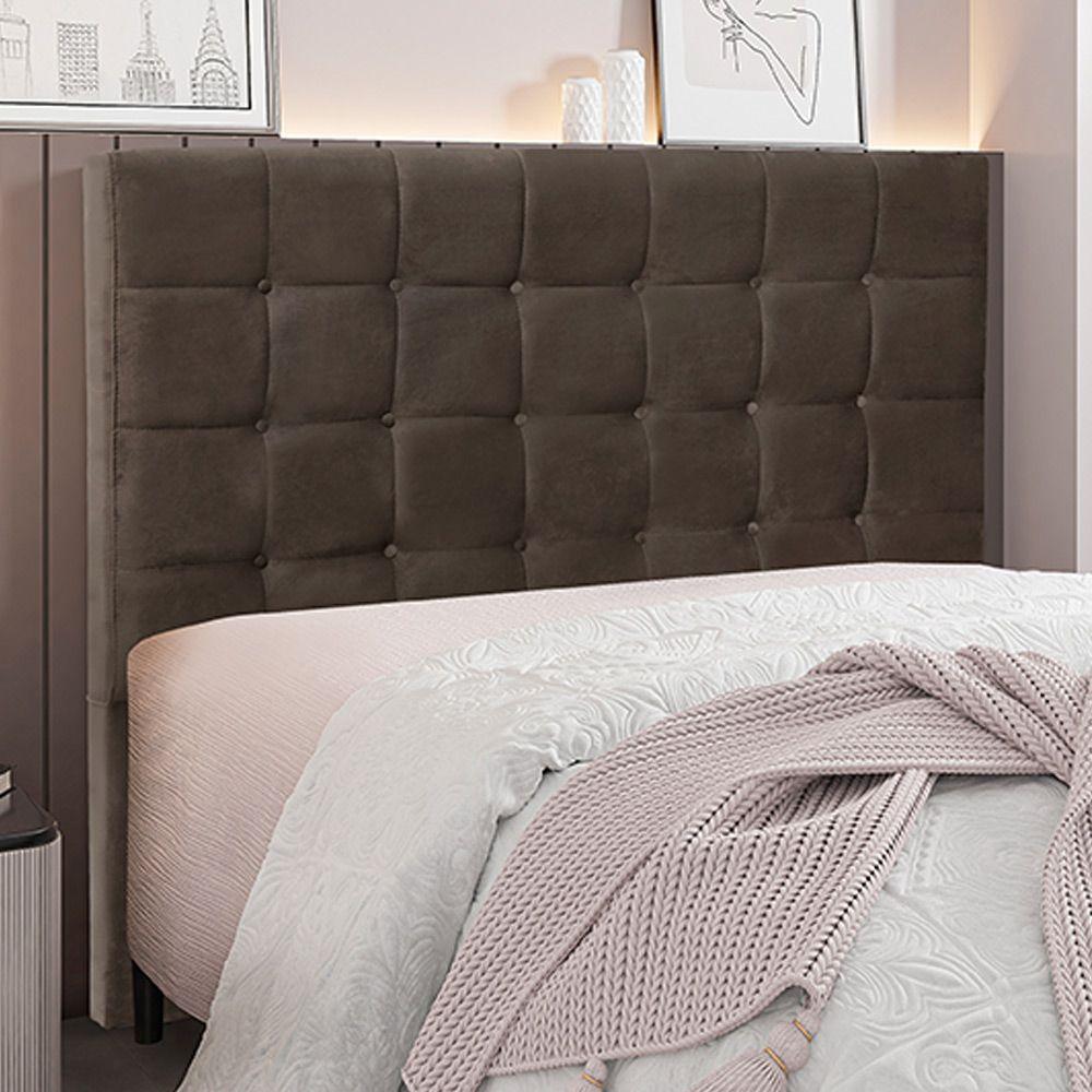 Cabeceira King Size 1,95m Tropea Veludo Marrom Gran Belo - 2
