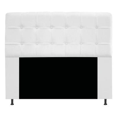 Cabeceira Estofada Mel 140cm Casal Com Botonê Suede Branco