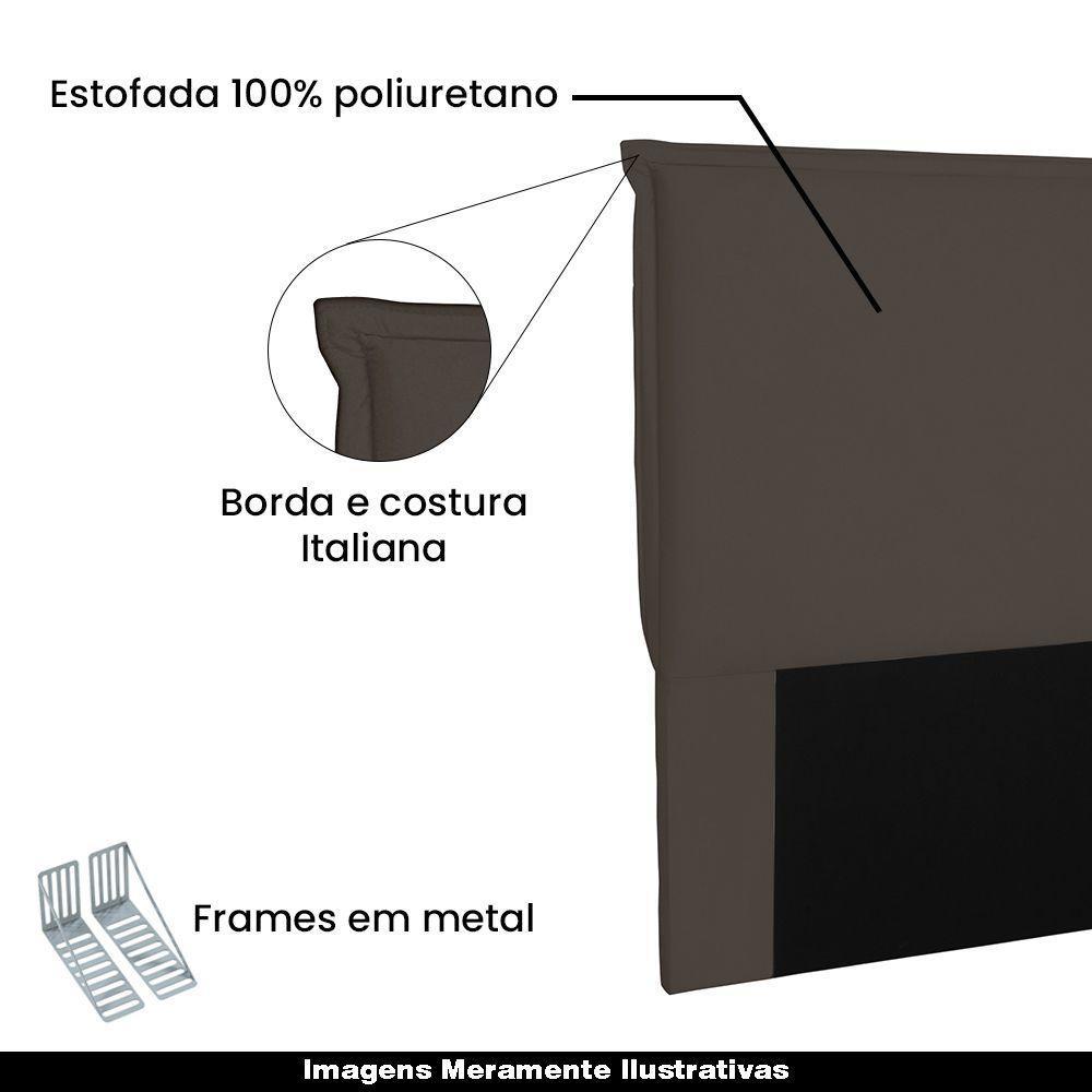 Cabeceira Casal 1,40m Trento Suede Café - Gran Belo - 4