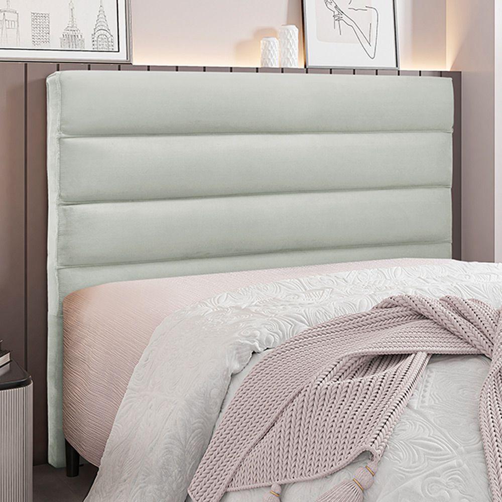 Cabeceira Decorativa Queen Size 1,60m Guess Veludo Prata - 2