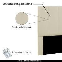 Cabeceira Decorativa Queen Size 1,60m Erza Veludo Bege - 5