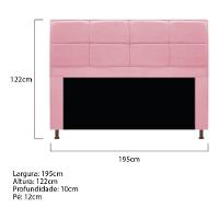 Kit Cabeceira e Calçadeira Munique 195cm King Size Rosa Bebê - 3